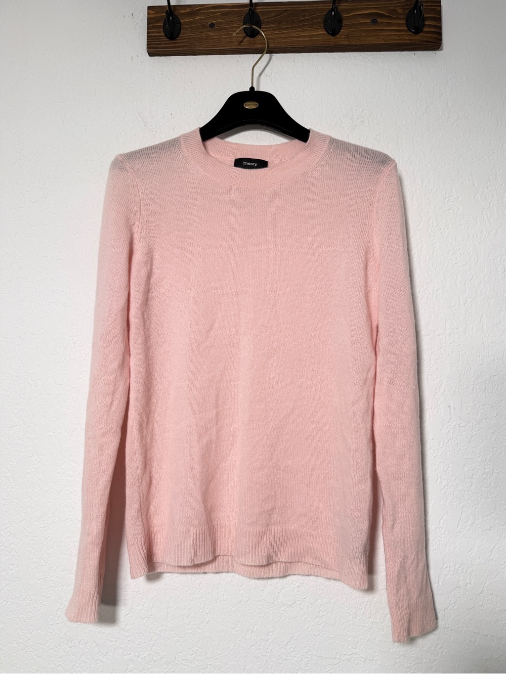 Theory Pink Lightweight Crew Neck Sweater